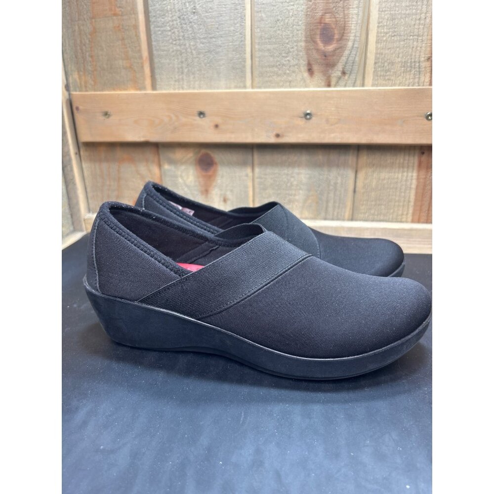 Crocs Busy Day Black Comfort Wedge Shoes Size 8 Slip On Work Clogs